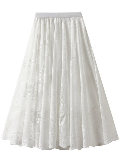 Women Summer Lace Gauze Skirt