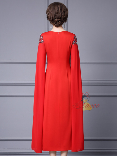 Dark Purple V-neck Mother Of The Bride Dress