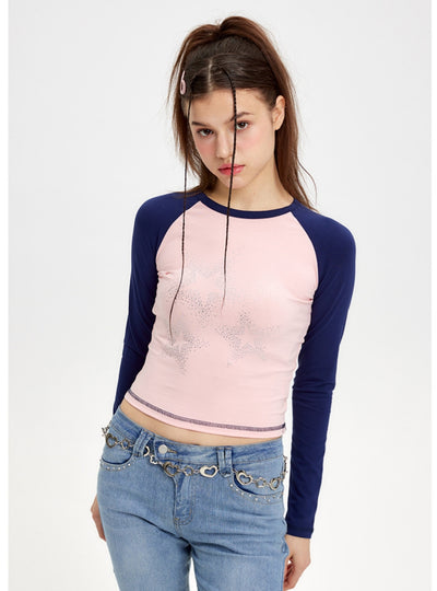 Round Neck Slim Long Sleeve Shirt T-shirt