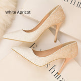 Gradual Sequined Pointed High-heeled Shoes