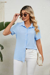 Casual Loose Short-sleeved V-neck Shirt