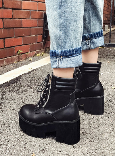 Round-headed Muffin Platform Martin Boots