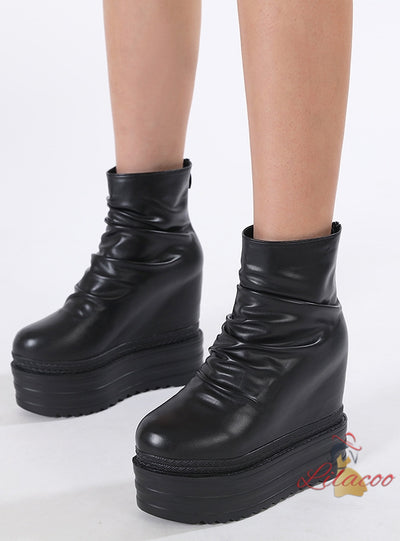 Folding Wedge Heel Thick-soled Booties