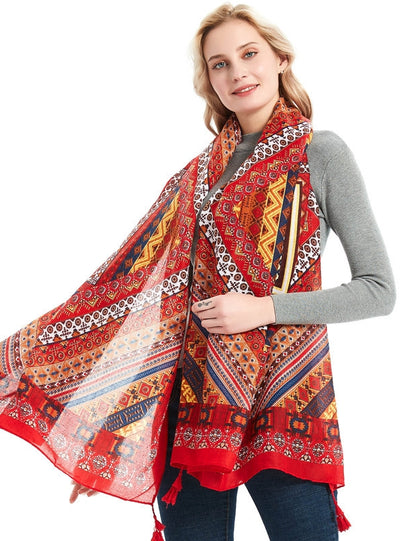 National Wind Travel Sun Protection Shawl Scarf