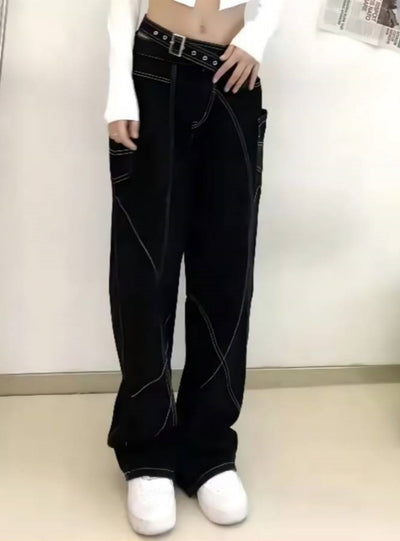 Straight Loose Wide-leg Pants Jeans