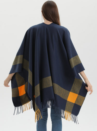 Knitted Double-sided Plaid Cashmere Shawl