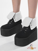 Thick-soled Round Toe Velvet Winter Boots