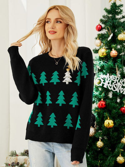 Jacquard Long-sleeved Christmas Sweater