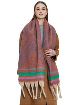 Jacquard Coarse Fringed Scarf
