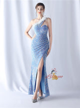 Mermaid Sequins One Shoulder Prom Dress