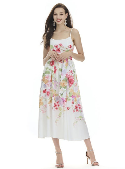 Painted Printed Bow Suspender Dress