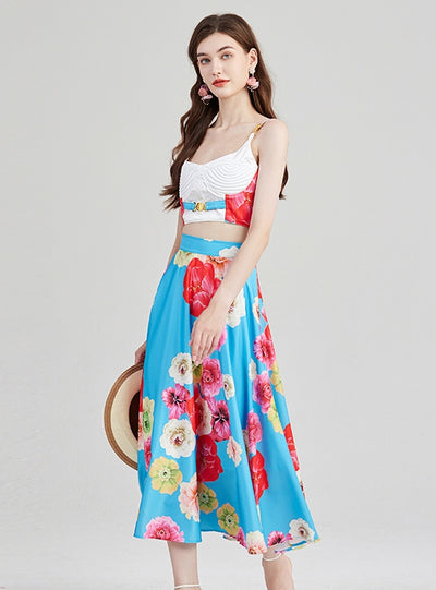 Sexy Top+High Waist Skirt Two-piece Suit