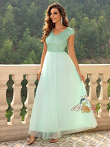 Chiffon Stitching Sequined Dress