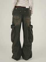 Retro Overalls Jeans Loose Pants