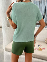 Temperament Casual Knitted Short Sweater Suit