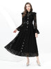 Wooden Ear Spliced Lace Long Dress