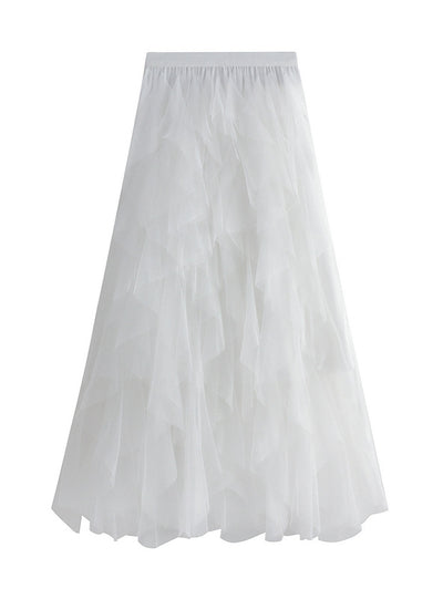 Wave Irregular Gauze Cake Skirt