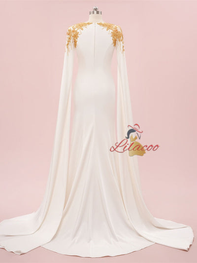 Sexy White Mermaid Scoop Beading Prom Dress