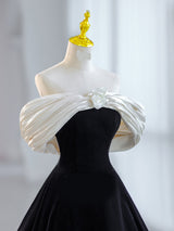 Black Velvet Off the Shoulder Short Prom Dress