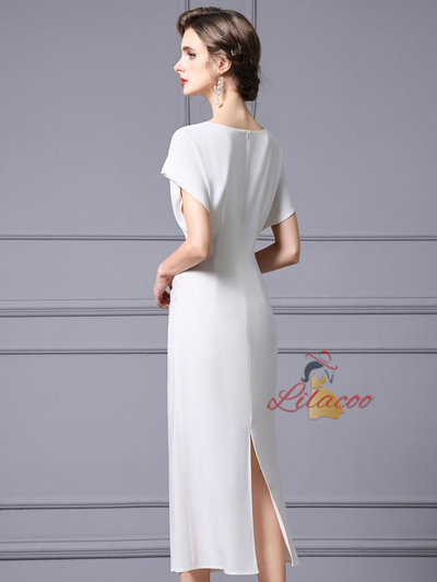 White Split Mother Of The Bride Dress