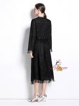 Long-sleeved Short Top Skirt Two-piece Suit