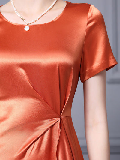 Orange Short Sleeve Mother Of The Bride Dress