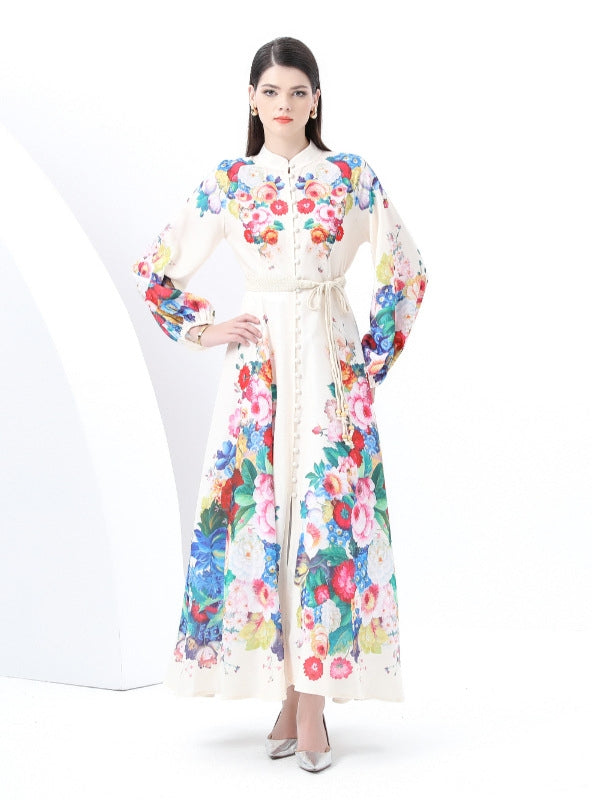 Palace Retro Lantern Sleeve Button Split Printed