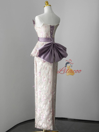 Purple Mermaid Butterfly Prom Dress