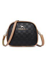 Shoulder Large-capacity Plaid Small Round Bag