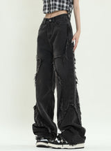 Retro Wide-leg Five-pointed Star Jeans