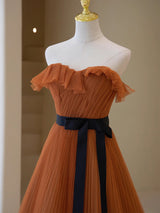 Strapless Tulle Pleats Prom Dress