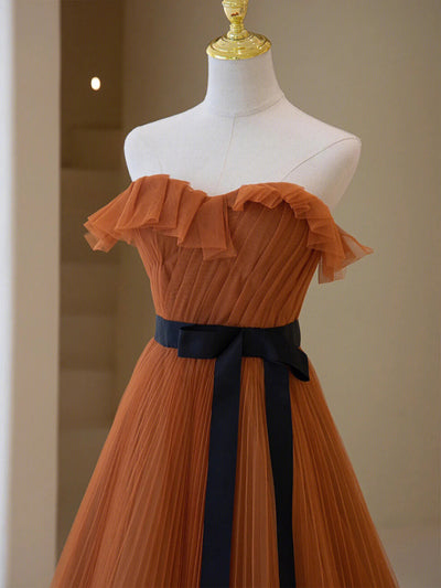 Strapless Tulle Pleats Prom Dress