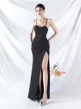 Mermaid Spaghetti Straps Split Prom Dress