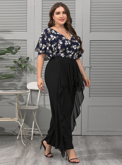 Sexy Deep V-Neck Loose Print Top