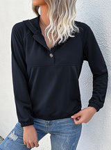 Long Sleeve Solid Color Hooded Top