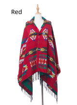 Bohemian National Wind Horn Buckle Hooded Shawl