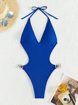 Sexy Deep V Backless One-piece Swimsuit