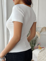 U-neck Short Tight Short Sleeve T-shirt