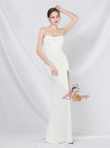 Mermaid Spaghetti Straps Beading Prom Dress