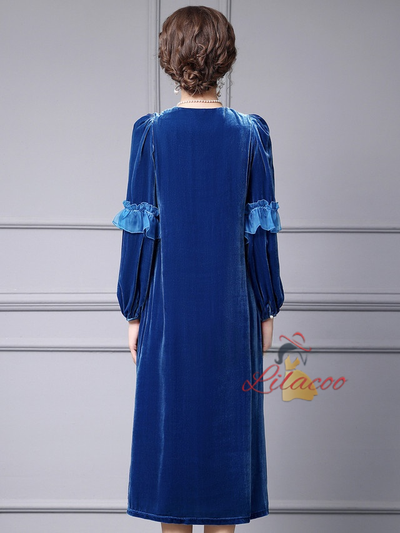 Burgundy Velvet V-neck Mother Of The Bride Dress