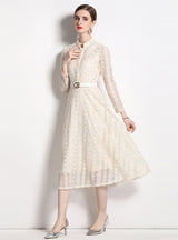 Lace Long-sleeved Medium-length Dress