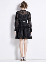 Lantern Sleeve Short Dress