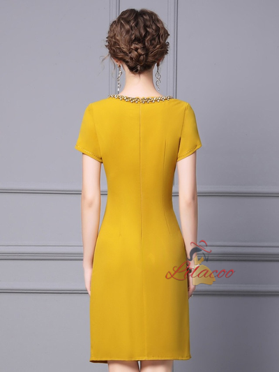 Yellow Beading Mother Of The Bride Dress