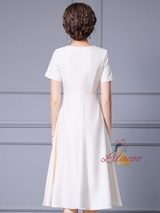 Red Satin Short Sleeve Mother Of The Bride Dress