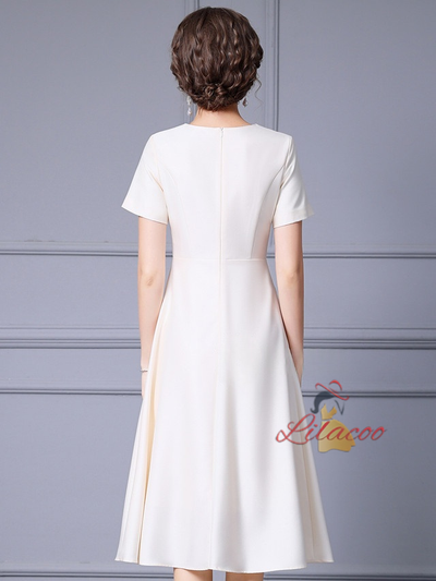 Red Satin Short Sleeve Mother Of The Bride Dress