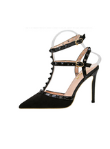 Stiletto Pointed Hollow Rivets Roman Sandals