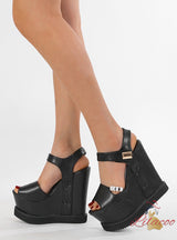 Thick-soled Wedge Fishmouth High Heels Sandals