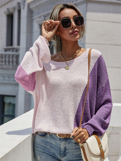 Casual Round Neck Loose Pullover Sweater