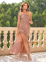 Sexy Sequins Straps Split Beading Party Dress