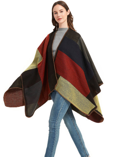 Geometric Hem Split Shawl